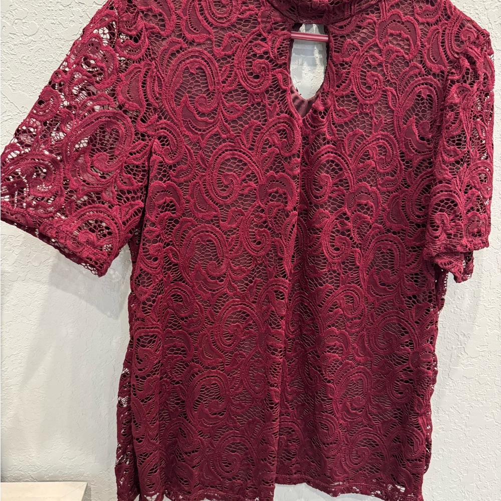 Elegant Lace Burgundy Top